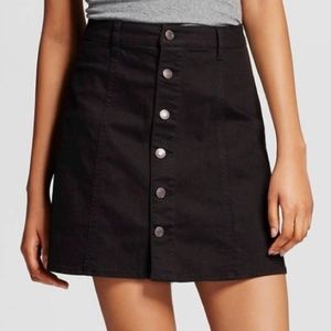 Mossimo Supply Co. Black Denim Button Front Skirt